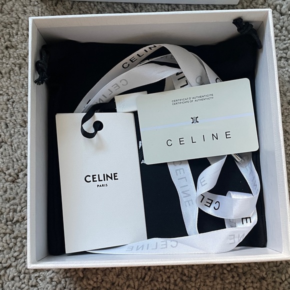 Celine Triomphe Black Leather Belt with Gold Logo Buckle - Picture 5 of 6